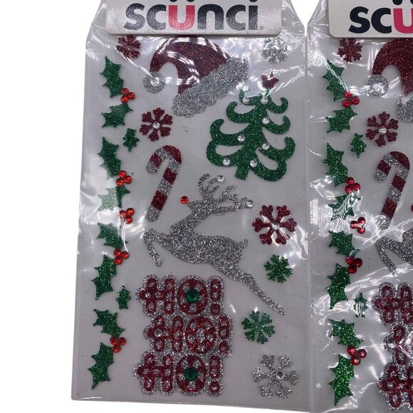 Lot of 3 Scunci U Got This Christmas Stickers 53589P Glittery Holiday Designs - Picture 5 of 7